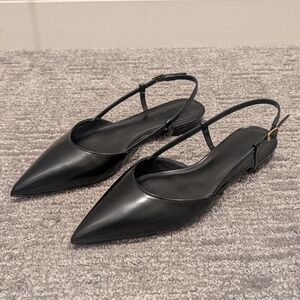 Everlane Studio Slingback Flats in Black